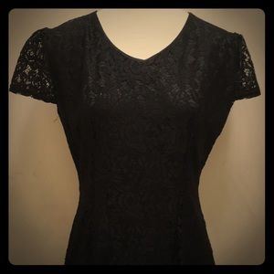 Plus size little black lace dress